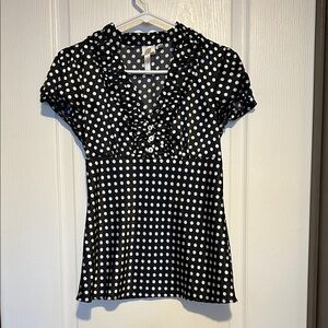Black with white polka dots dress shirt